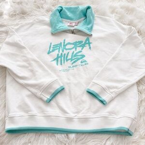 Quiksilver Turquoise and White Hoodie